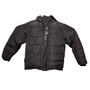 DKNY Women Black Hooded Faux‎ Fur Quilted Puffer Jacket Size S/P Jacket